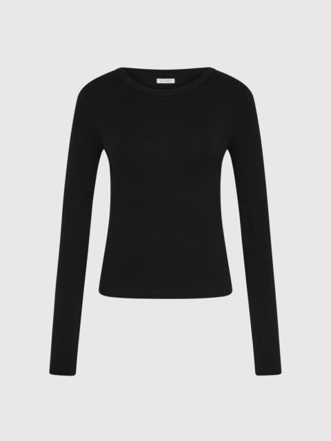 Organic Cotton Long Sleeve Top - Jet Black