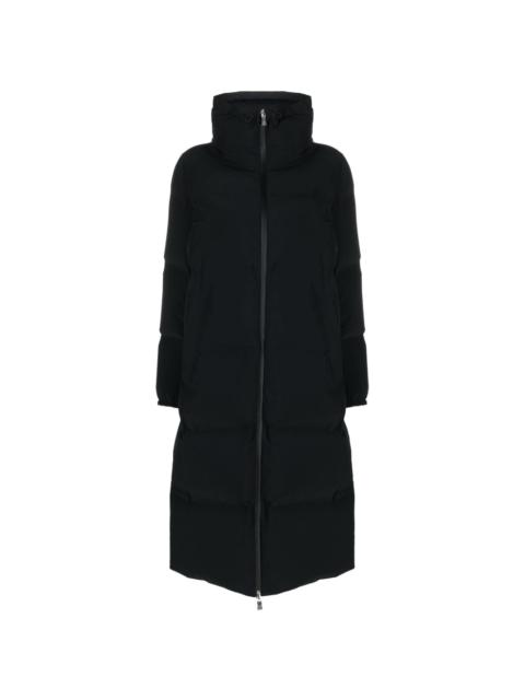 padded zip-up trench coat