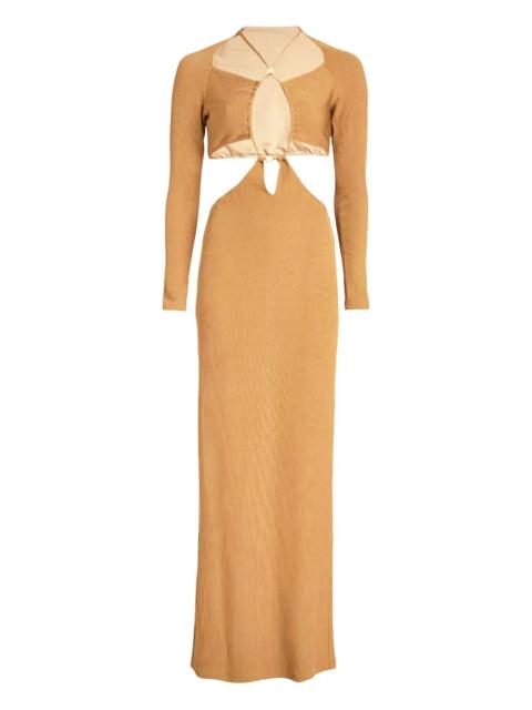 embellished cut-out maxi dress
