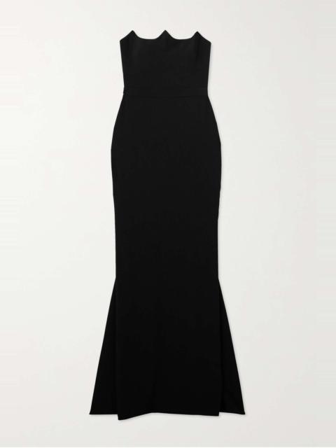 Strapless crepe gown