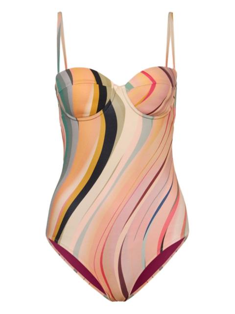 striped underwired swimsuit
