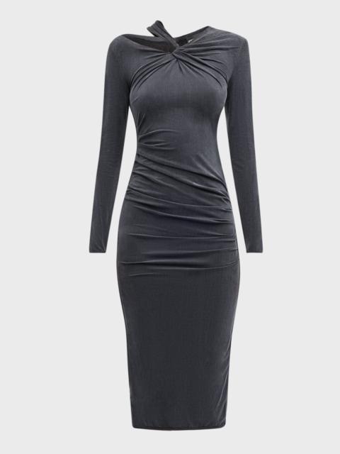 Cutout Viscose Jersey Body-Con Midi Dress