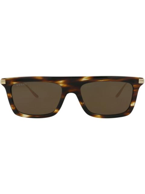 Gucci Square-Frame Recycled Acetate Sunglasses Havana Gold Brown (GG1437S-30014438-003)