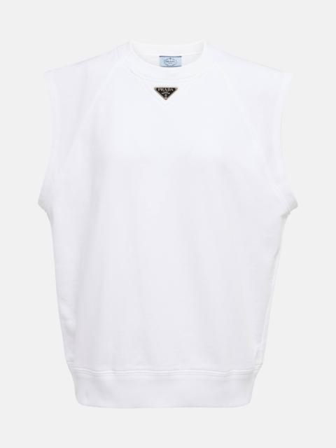 Logo cotton jersey top