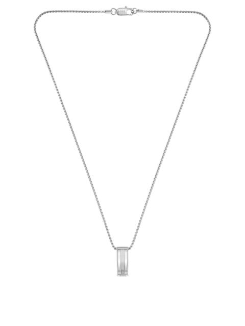 SILVER-TONE NECKLACE WITH STRIPE-EFFECT PENDANT