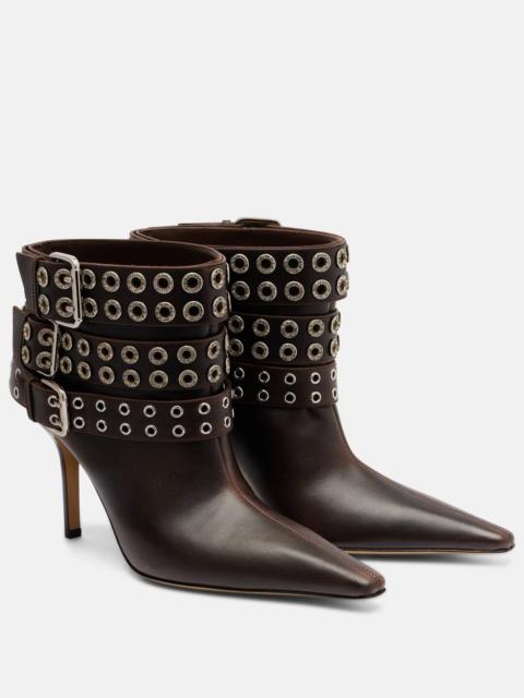Buckle Belt 95 leather ankle boots