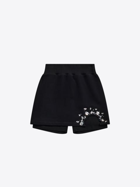 CRYSTAL CLUSTER CUTOUT MINI SWEAT SKORT