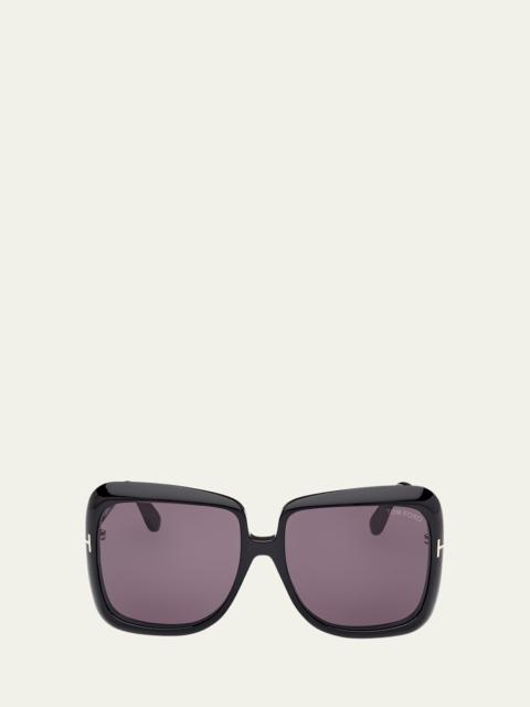 Lorelai Black Acetate Square Sunglasses