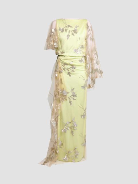 SHORT SLEEVE DRAPE GOWN