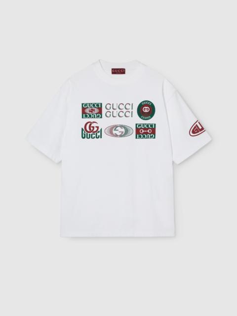 Cotton jersey T-shirt with Gucci print