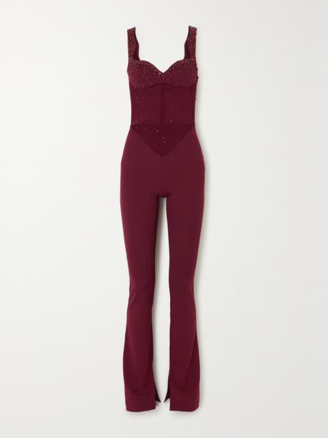 + The Vanguard Anemone Embellished Tulle-trimmed Stretch-crepe Jumpsuit
