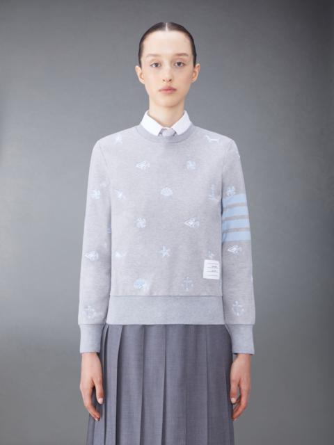 Nautical embroidery crew neck sweatshirt