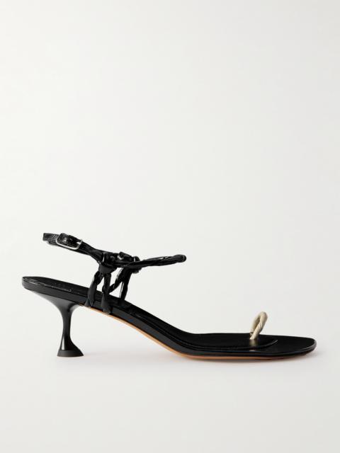 Twisted Glossed-leather Sandals