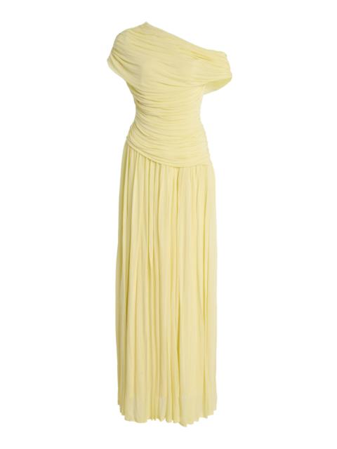 Rhiannon Ruched Midi Dress yellow