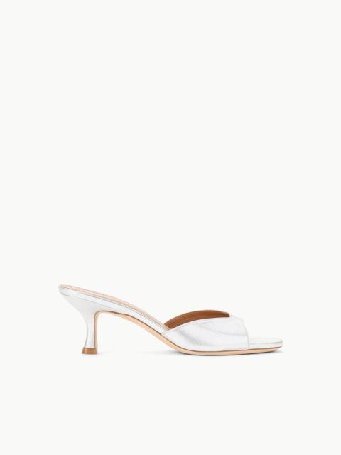 STAUD BRIGITTE MULE SILVER SATIN