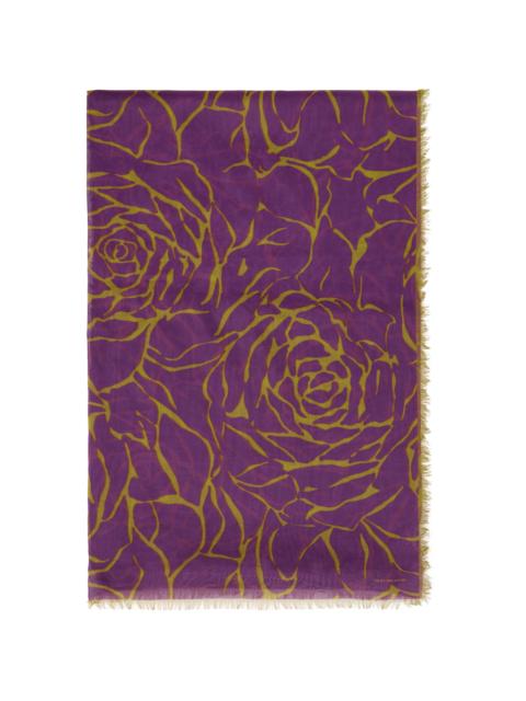 Purple & Yellow Floral Scarf