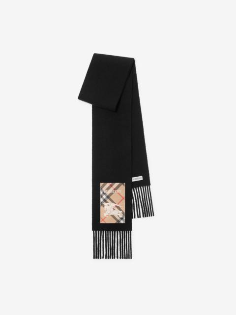 Check Label Cashmere Scarf