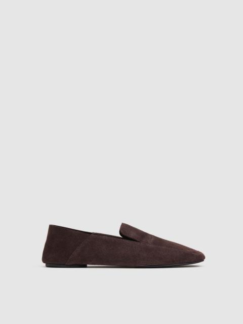 Suede Minimal Flat Loafer - Coffee