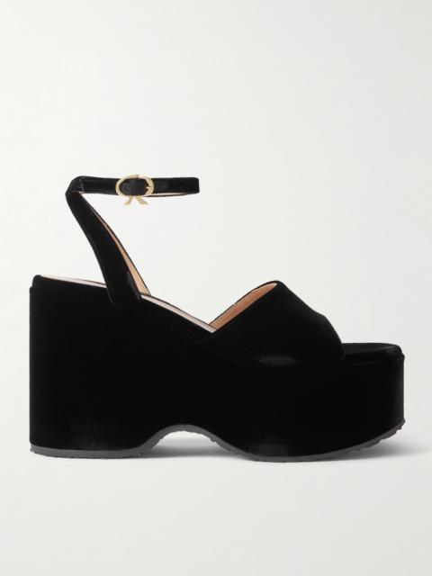 Thalia 105 Velvet Platform Sandals