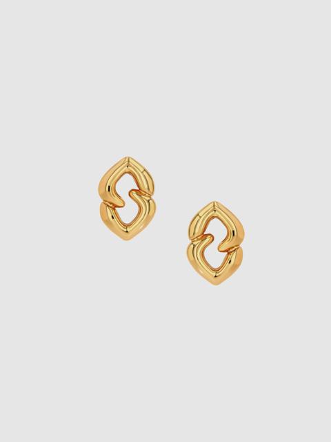 Abstract Heart Earrings - Gold