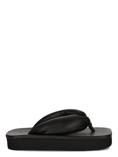 Black Hollywood Peached Lambskin Flip-Flops