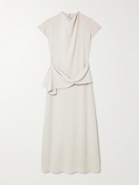 Clem Draped Crepe Maxi Dress