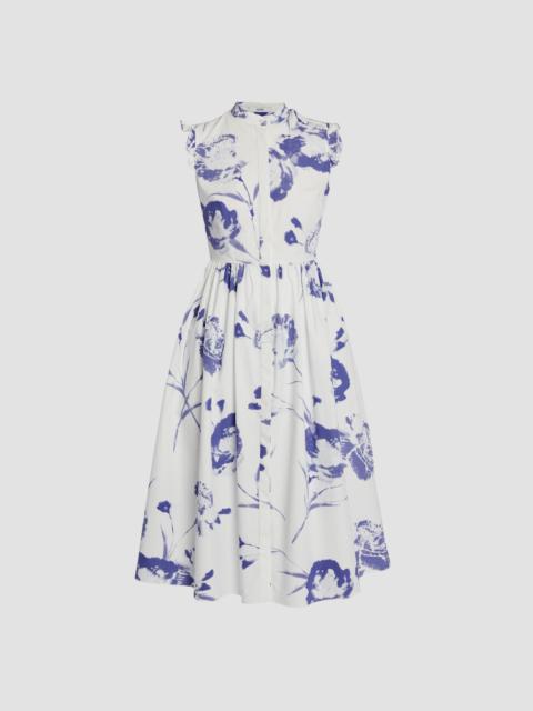 SLEEVELESS FLARED MIDI DRESS