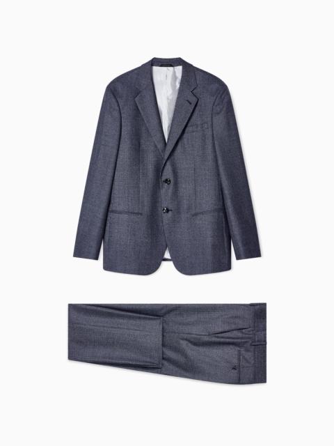 SOHO LINE SINGLE-BREASTED SUIT IN VIRGIN WOOL WITH A HOUNDSTOOTH MOTIF