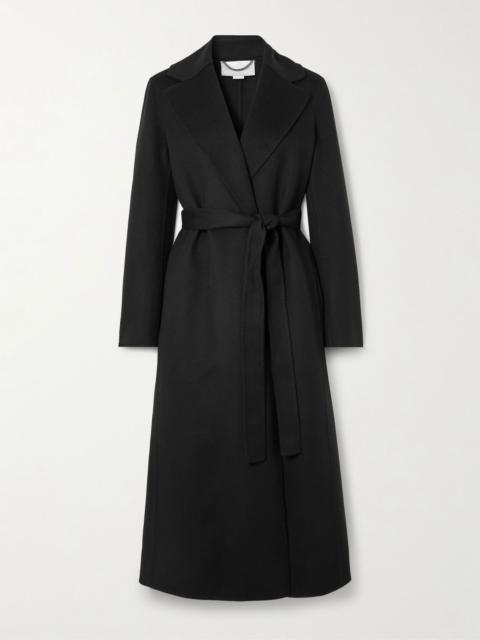 Belted wool coat Black