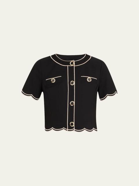 Sandra Scallop-Trim Top