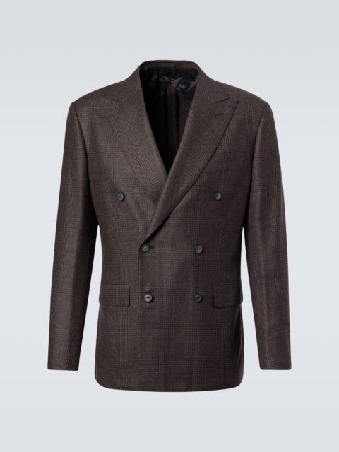 Prince of Wales check wool blazer