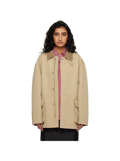 Beige Cotton Chore Jacket