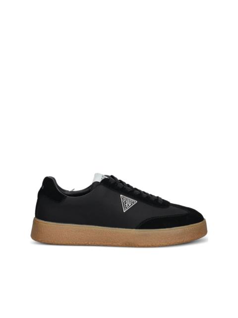 logo-plaque suede sneakers