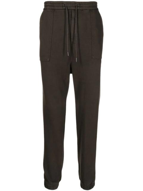 elasticated-waist cotton track pants