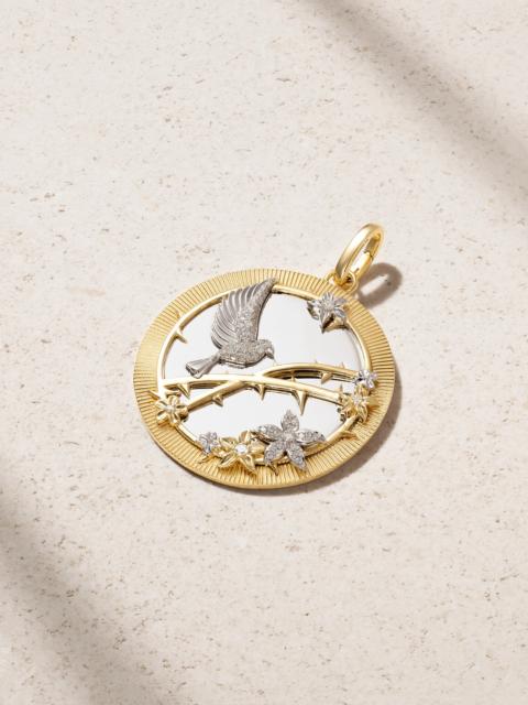 Resilience Oversized Medallion 18-karat Yellow And White Gold Diamond Pendant
