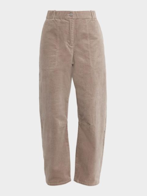 Brushed Stretch Organic Cotton Barrel Pants