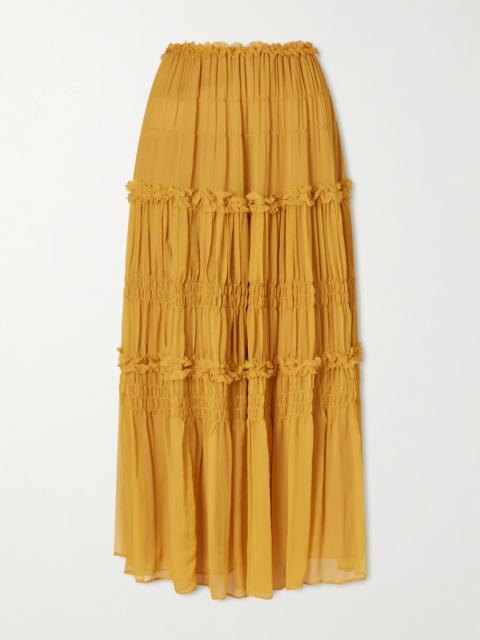 Virginie Silk-crepon Midi Skirt