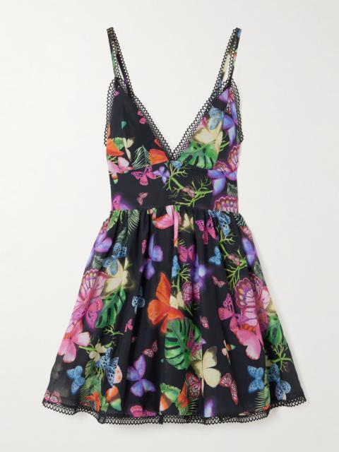 Issya Printed Cotton-blend Mini Dress