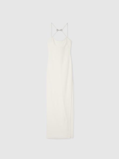 Long silk dress with crystal Horsebit