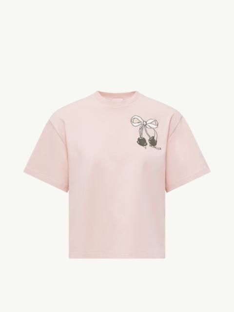 Embroidered Cherry Logo Cotton T-Shirt