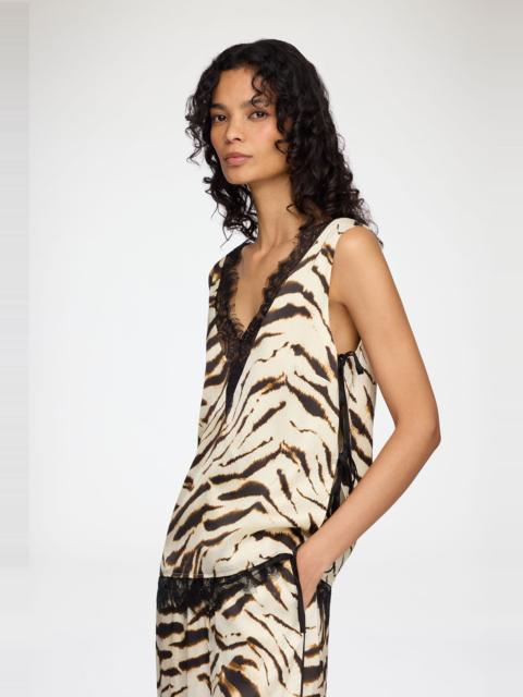 TOP IN PRINTED SATIN