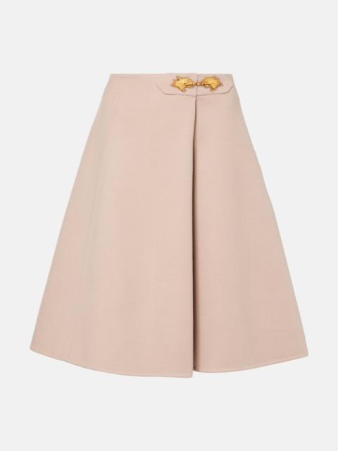 Wool and cashmere midi skirt