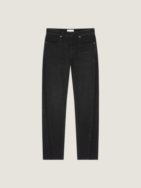 COUTURE SEAM STRAIGHT FIT SHADOW WASHED JEANS