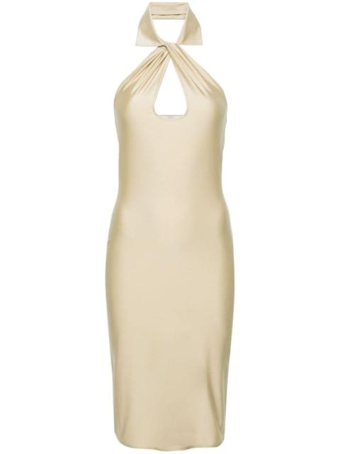 cut-out halterneck midi dress
