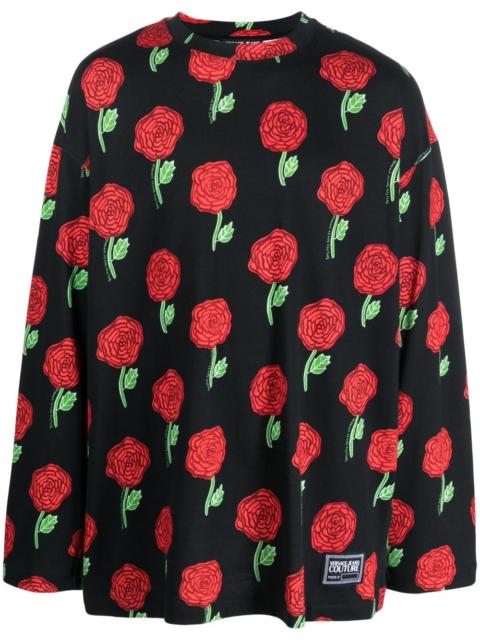 Interlock rose-print oversized T-shirt