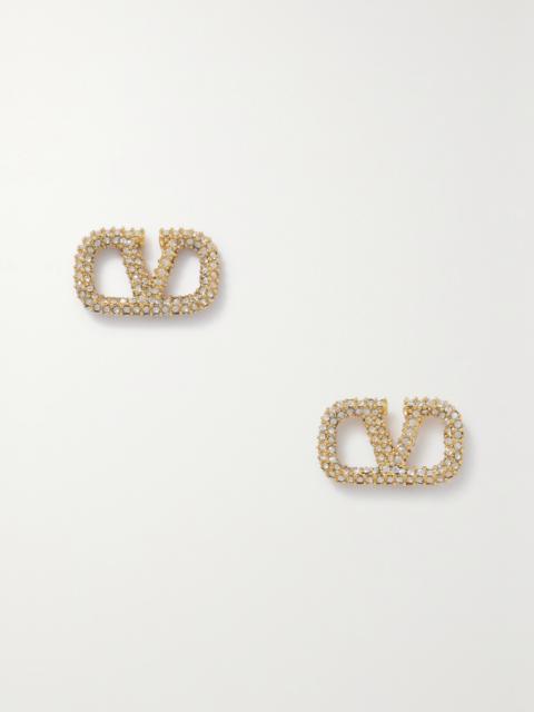 Vlogo Gold-tone Crystal Earrings