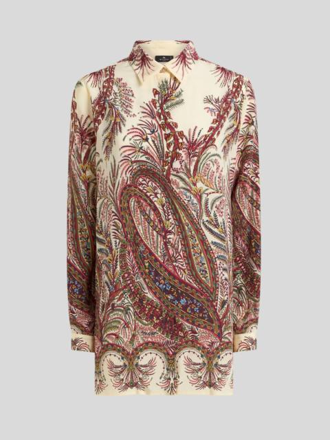 SILK SHIRT WITH PLACED PRINT