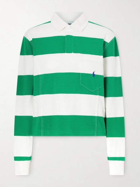 Embroidered Striped Cotton Rugby Shirt