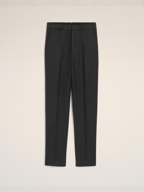 BLACK WOOL WIDE TROUSERS