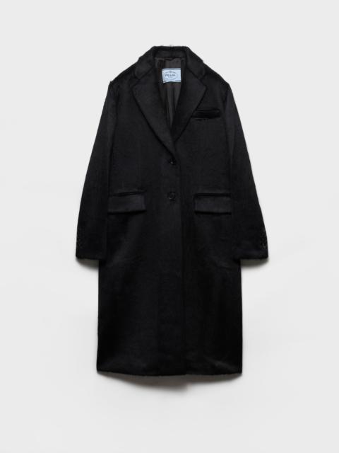 Single-breasted velour coat